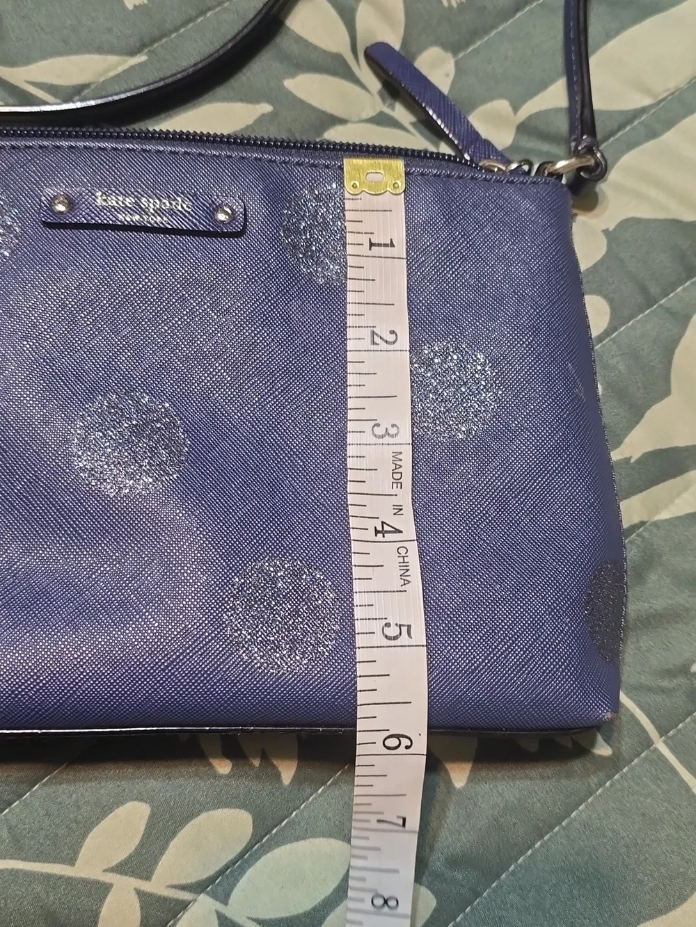 kate spade Navy Glitter Polka Dot Crossbody Bag